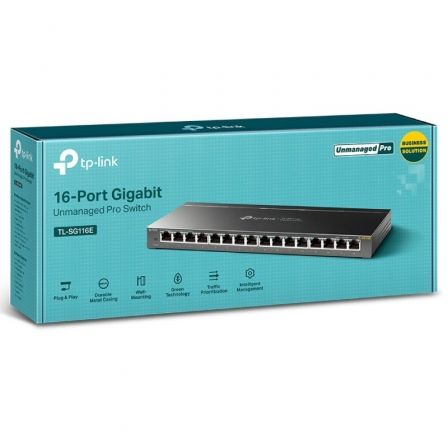 TP-Link TL-SG116E Switch 16 Puertos Gigabit Negro